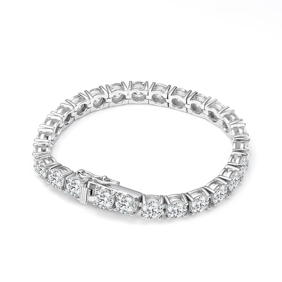 OEVAS 100% 925 Sterling Silver Real 3-5mm Moissanite Bracelet For Women Sparkling Wedding Party Fine Jewelry Valentine's Gifts