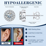 TUHE Unisex VVS1 Moissanite Women Earrings 925 Silver Fine Jewelry Earings 3MM/4MM/5MM Silver 925 Fashion Earrings Women Gift