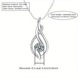A 925 silver 0.5 carat moissanite classic casual fashion elegant versatile high quality men's and women's pendant necklace