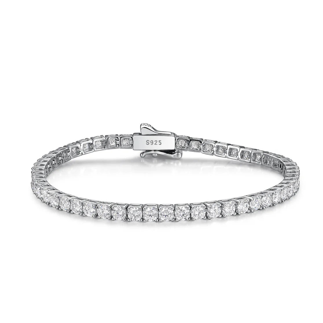 Moissanite Tennis Bracelet for Women 925 Sterling Silver Round Cut 2mm 3mm 4mm 5mm Size Options Elegant Fine Jewelry Gift