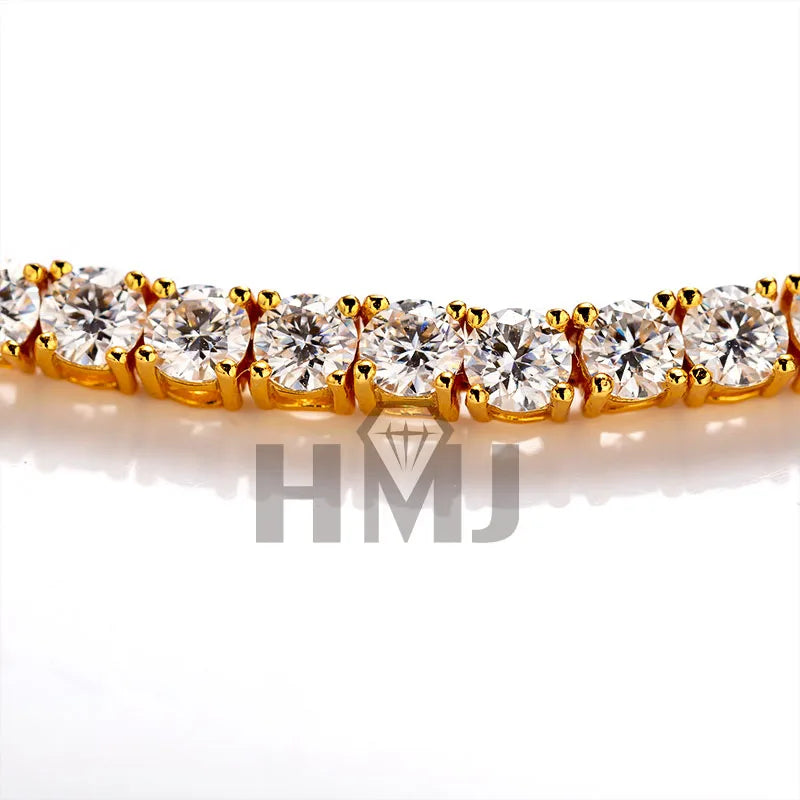 Moissanite Tennis Bracelet Original S925 Sterling Silver Plated 18k Yellow Gold with GRA Bracelets for Women Man