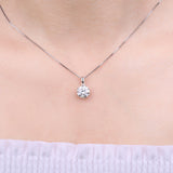 JewelryPalace Moissanite D Color 1ct 1.5ct 2ct 3ct Round 925 Sterling Silver Pendant Necklace for Woman No Chain