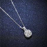 925 Sterling Silver Necklace Pendant 100% Real Moissanite For Women Fashion Clavicle Chain Necklaces Wedding Party Jewelry Gift