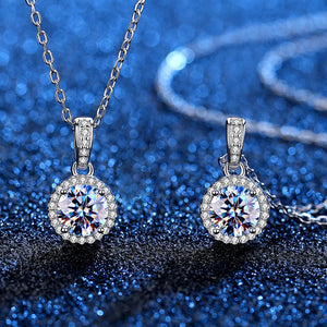 925 Sterling Silver Necklace Pendant 100% Real Moissanite For Women Fashion Clavicle Chain Necklaces Wedding Party Jewelry Gift