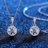 925 Sterling Silver Necklace Pendant 100% Real Moissanite For Women Fashion Clavicle Chain Necklaces Wedding Party Jewelry Gift