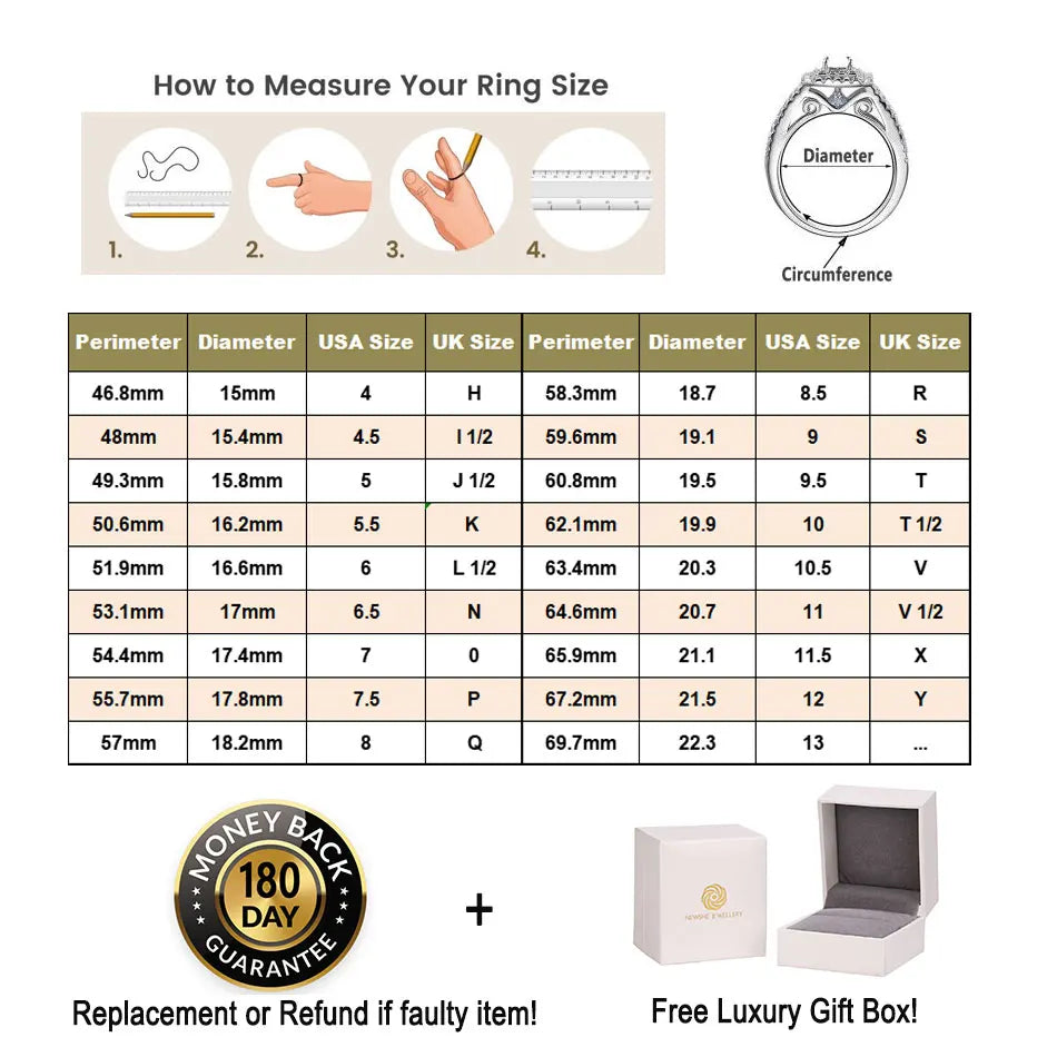 Newshe 2 Pieces Classic Wedding Rings Set for Women 7*7mm Princess Cut AAAAA Zircon 925 Sterling Silver Engagement Ring Jewelry