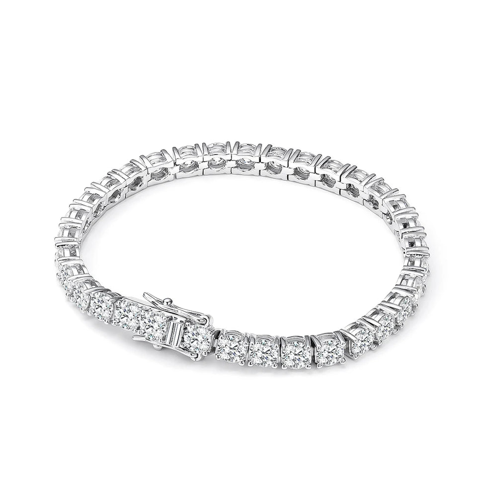 OEVAS 100% 925 Sterling Silver Real 3-5mm Moissanite Bracelet For Women Sparkling Wedding Party Fine Jewelry Valentine's Gifts
