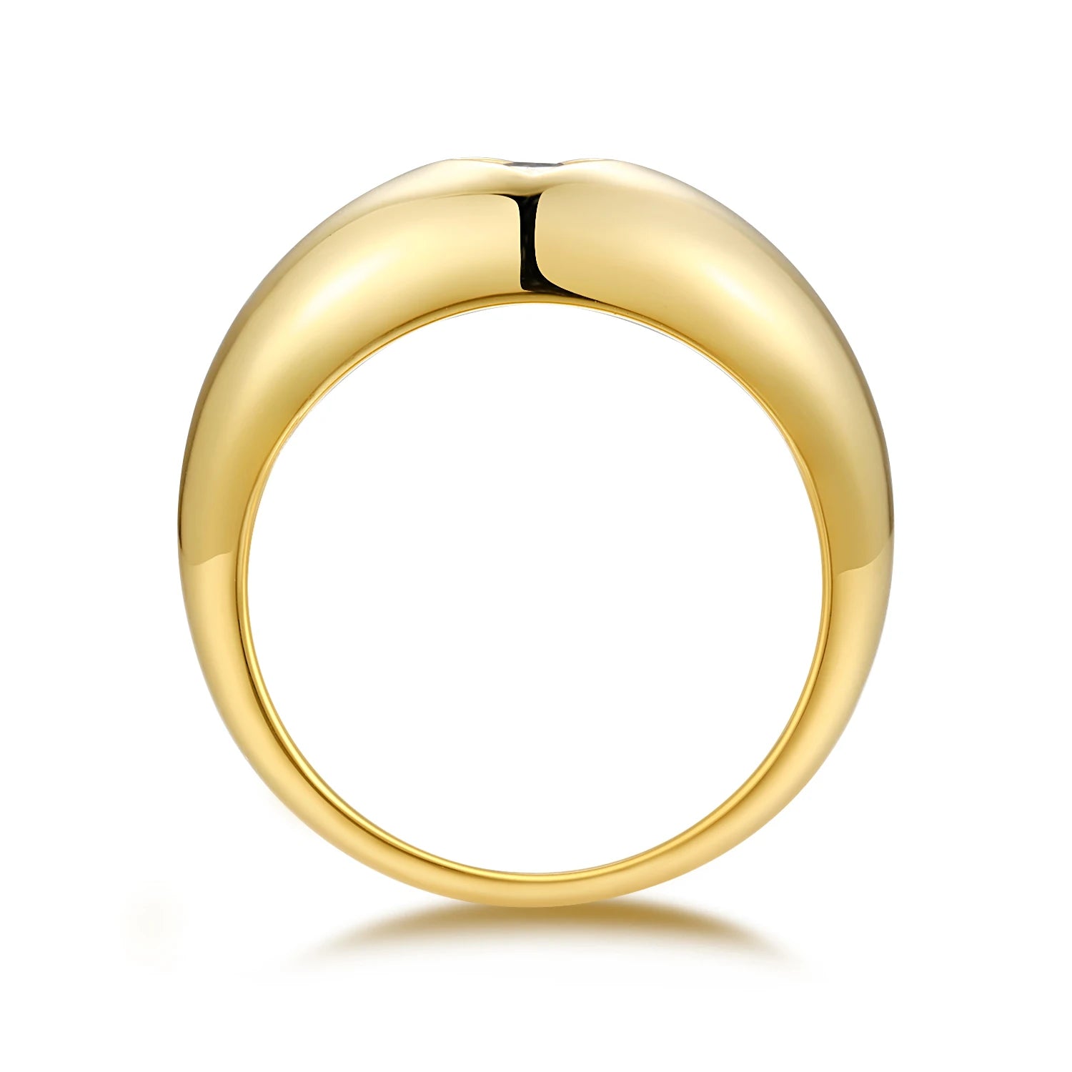 JIUZUAN Christmas Gift Moissanite Ring, 18K Gold Plated S925 Silver, Unique Oval Design, Hypoallergenic Jewelry for Women