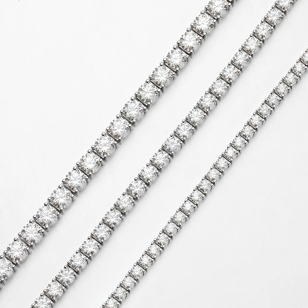 OEVAS 100% 925 Sterling Silver Real 3-5mm Moissanite Bracelet For Women Sparkling Wedding Party Fine Jewelry Valentine's Gifts