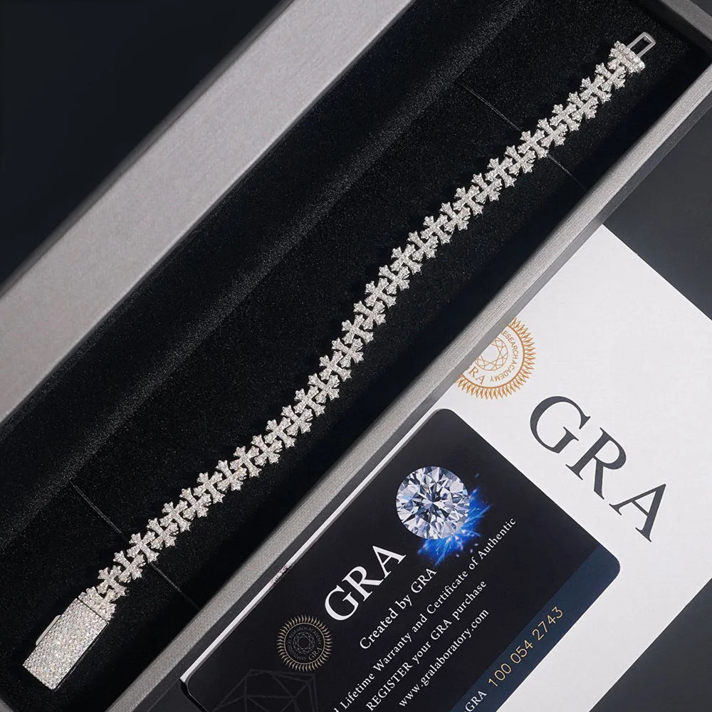 925 Silver Moissanite High-end Diamond Iced Out Chains Bracelet Women's Necklace With GRA Certificate Moissanite Pure Silver ﻿