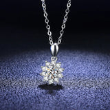 925 Sterling Silver Necklace Pendant 100% Real Moissanite For Women Fashion Clavicle Chain Necklaces Wedding Party Jewelry Gift