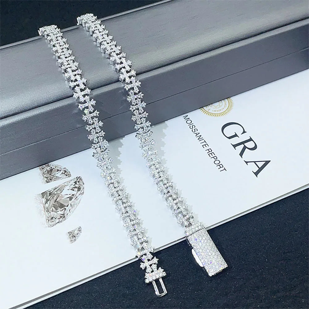 925 Silver Moissanite High-end Diamond Iced Out Chains Bracelet Women's Necklace With GRA Certificate Moissanite Pure Silver ﻿