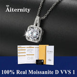 925 Sterling Silver Necklace Pendant 100% Real Moissanite For Women Fashion Clavicle Chain Necklaces Wedding Party Jewelry Gift
