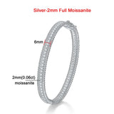 2mm Full Moissanite Bracelets with GRA Certified 100% 925 Sterling Silver Plated 18K Gold Luxury Fine Jewelry Bangle For Women