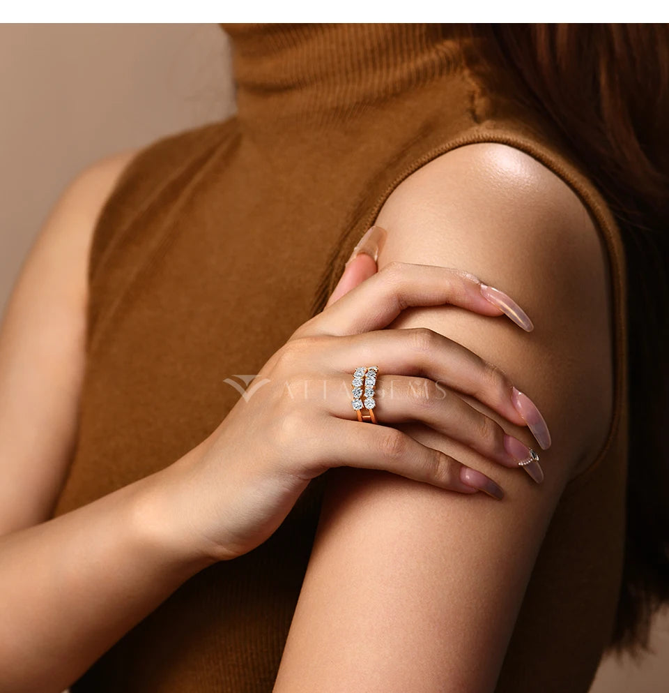 CHARMING Luxury 3.2 CT Sparkling S925 Silver Moissanite Diamond Ring for Women Engagement Wedding Fine Jewelry Anniversary Gift