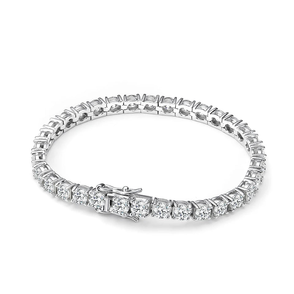 OEVAS 100% 925 Sterling Silver Real 3-5mm Moissanite Bracelet For Women Sparkling Wedding Party Fine Jewelry Valentine's Gifts