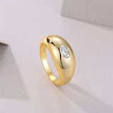 JIUZUAN Christmas Gift Moissanite Ring, 18K Gold Plated S925 Silver, Unique Oval Design, Hypoallergenic Jewelry for Women