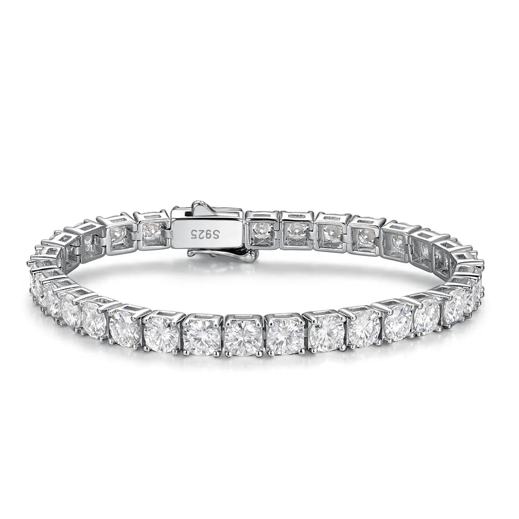 Moissanite Tennis Bracelet for Women 925 Sterling Silver Round Cut 2mm 3mm 4mm 5mm Size Options Elegant Fine Jewelry Gift