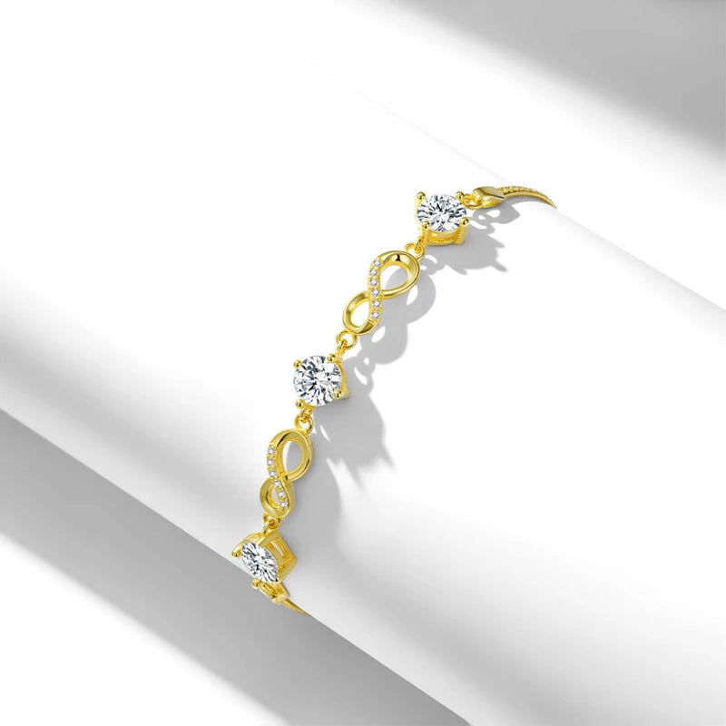 925 silver 1.5 carat moissanite fashion classic bracelet elegant and luxurious, suitable for daily wear wedding anniversary gift