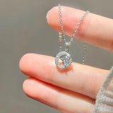 925 Sterling Silver Necklace Pendant 100% Real Moissanite For Women Fashion Clavicle Chain Necklaces Wedding Party Jewelry Gift