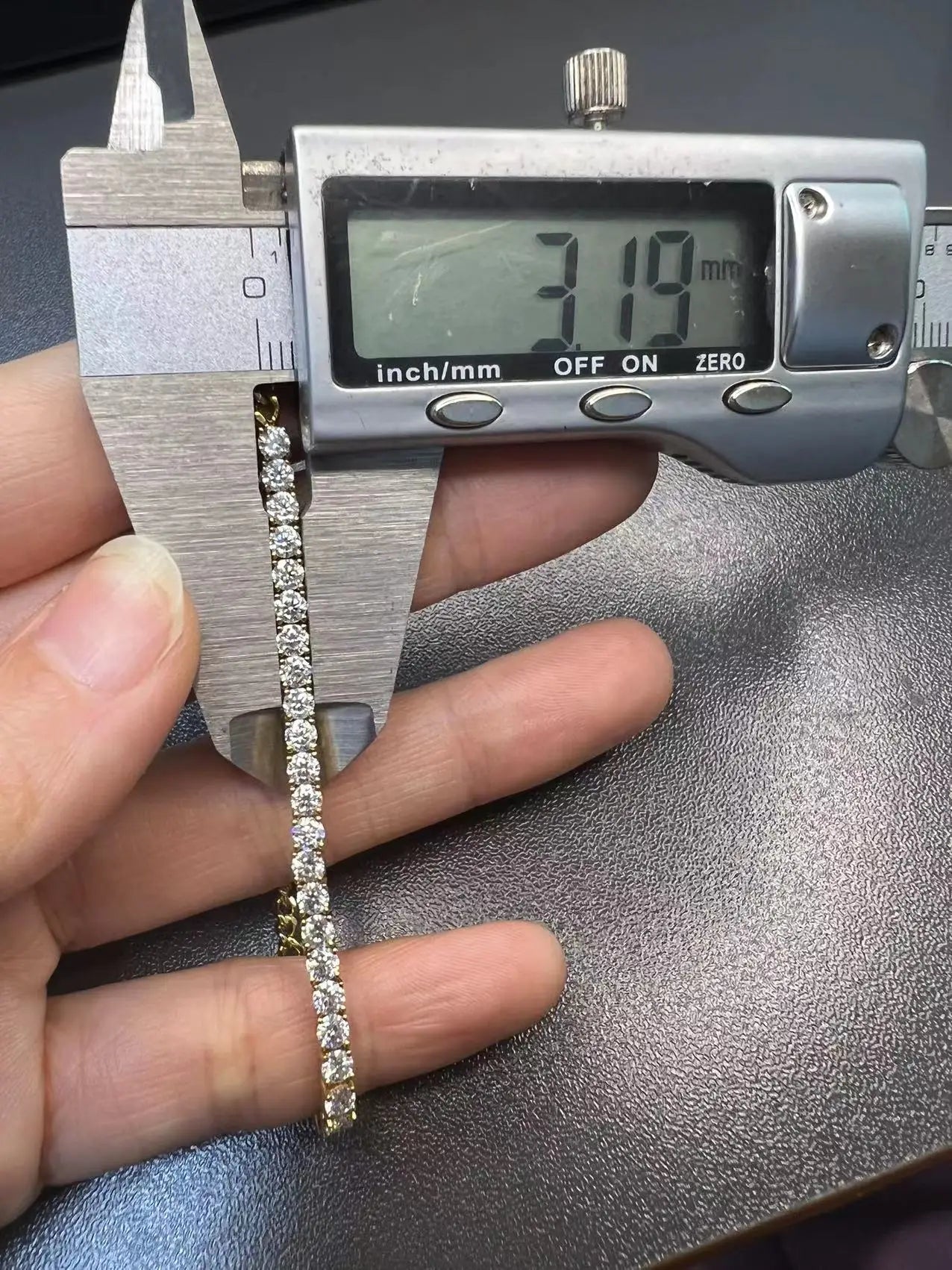 Moissanite Tennis Bracelet Original S925 Sterling Silver Plated 18k Yellow Gold with GRA Bracelets for Women Man