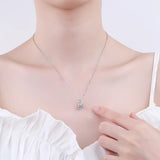 925 Sterling Silver Necklace Pendant 100% Real Moissanite For Women Fashion Clavicle Chain Necklaces Wedding Party Jewelry Gift