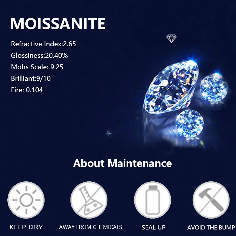 A 925 silver 0.5 carat moissanite classic casual fashion elegant versatile high quality men's and women's pendant necklace