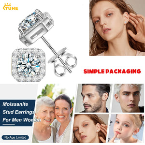 TUHE Unisex GRA Certified Moissanite Earrings 925 Silver Fine Jewelry Moissanite Earring For Women Jewelry Gift