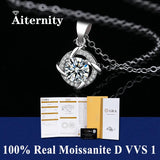 925 Sterling Silver Necklace Pendant 100% Real Moissanite For Women Fashion Clavicle Chain Necklaces Wedding Party Jewelry Gift