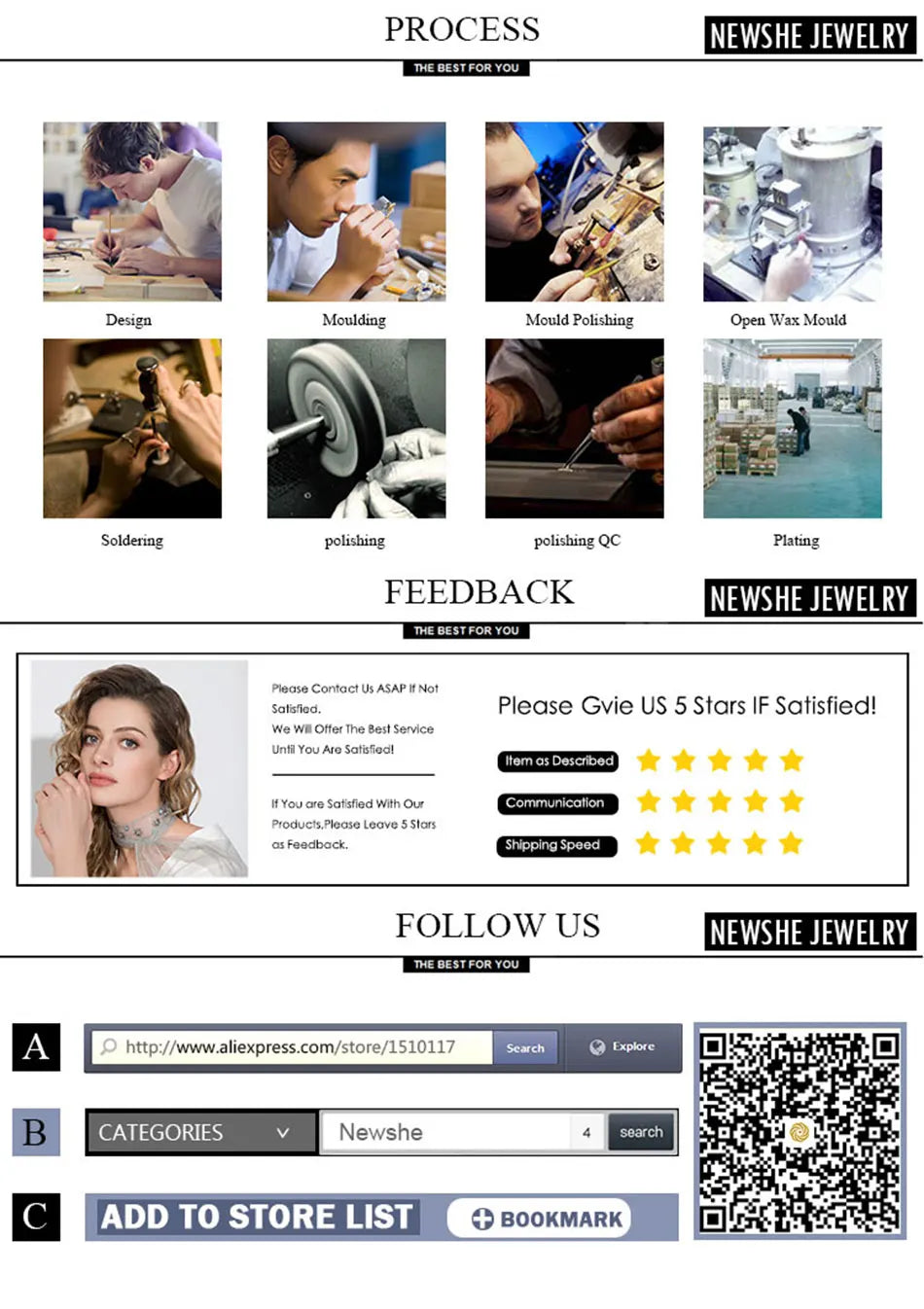 Newshe 2 Pieces Classic Wedding Rings Set for Women 7*7mm Princess Cut AAAAA Zircon 925 Sterling Silver Engagement Ring Jewelry