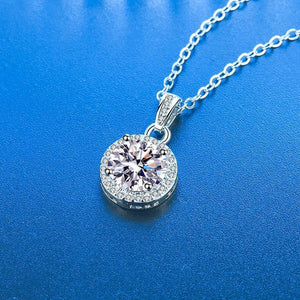 925 Sterling Silver Necklace Pendant 100% Real Moissanite For Women Fashion Clavicle Chain Necklaces Wedding Party Jewelry Gift