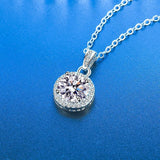 925 Sterling Silver Necklace Pendant 100% Real Moissanite For Women Fashion Clavicle Chain Necklaces Wedding Party Jewelry Gift