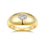 JIUZUAN Christmas Gift Moissanite Ring, 18K Gold Plated S925 Silver, Unique Oval Design, Hypoallergenic Jewelry for Women