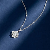 925 Sterling Silver Necklace Pendant 100% Real Moissanite For Women Fashion Clavicle Chain Necklaces Wedding Party Jewelry Gift