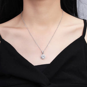 925 Sterling Silver Necklace Pendant 100% Real Moissanite For Women Fashion Clavicle Chain Necklaces Wedding Party Jewelry Gift