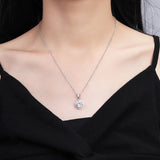 925 Sterling Silver Necklace Pendant 100% Real Moissanite For Women Fashion Clavicle Chain Necklaces Wedding Party Jewelry Gift