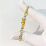 2mm Moissanite Tennis Bracelet for Woman Men 925 Sterling Silver Plated 18k Gold Hip Hop Chain Round Bubble Diamond Bracelets