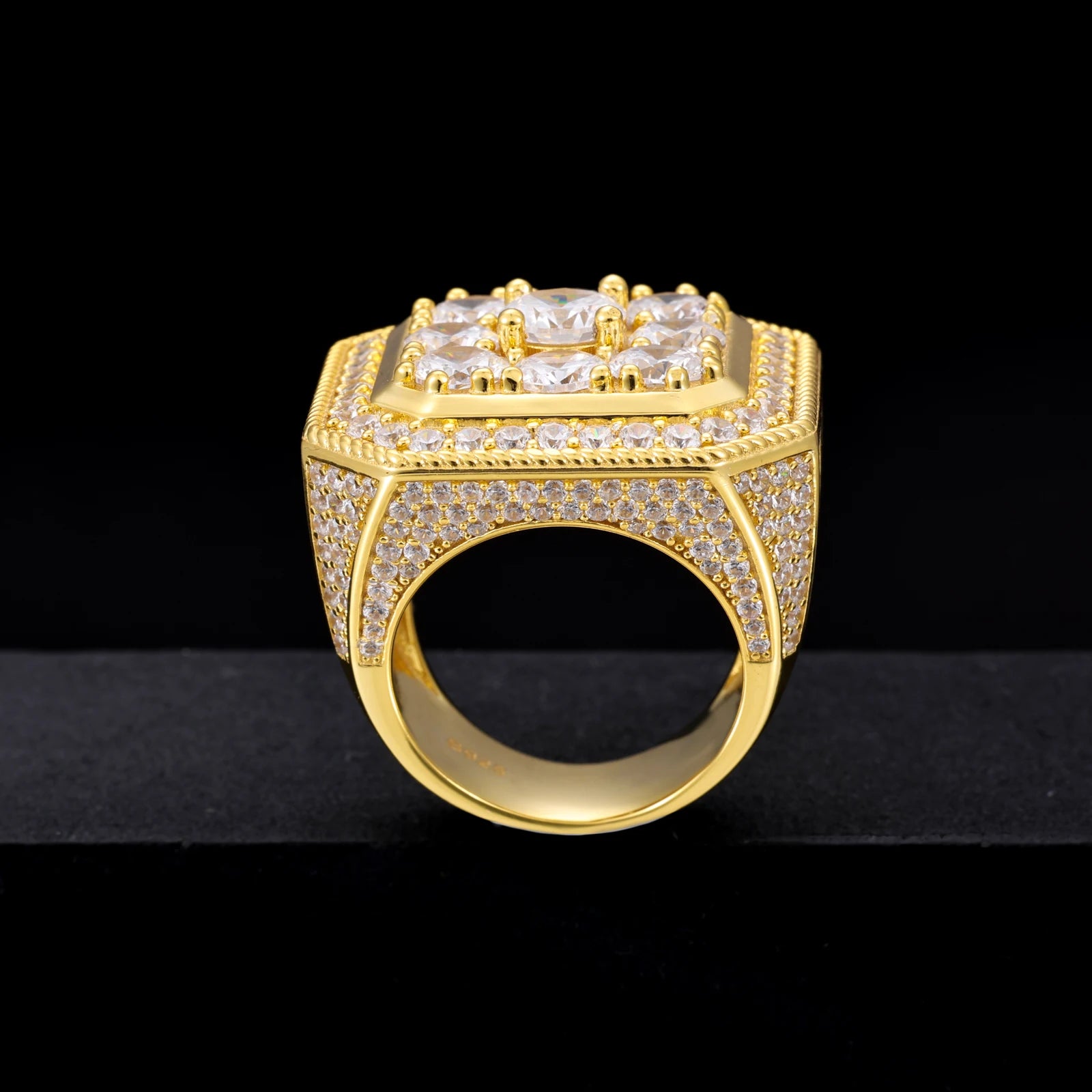 Moissanite Finger Rings Men Certificate Square Couple Ring For Women Luxury 925 Sterling Silver High Quality Hip Hop Jewelry