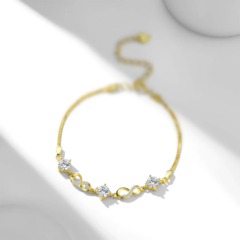 925 silver 1.5 carat moissanite fashion classic bracelet elegant and luxurious, suitable for daily wear wedding anniversary gift