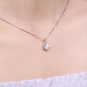JewelryPalace Moissanite D Color 1ct 1.5ct 2ct 3ct Round 925 Sterling Silver Pendant Necklace for Woman No Chain