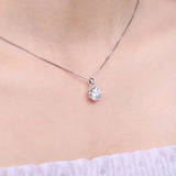 JewelryPalace Moissanite D Color 1ct 1.5ct 2ct 3ct Round 925 Sterling Silver Pendant Necklace for Woman No Chain