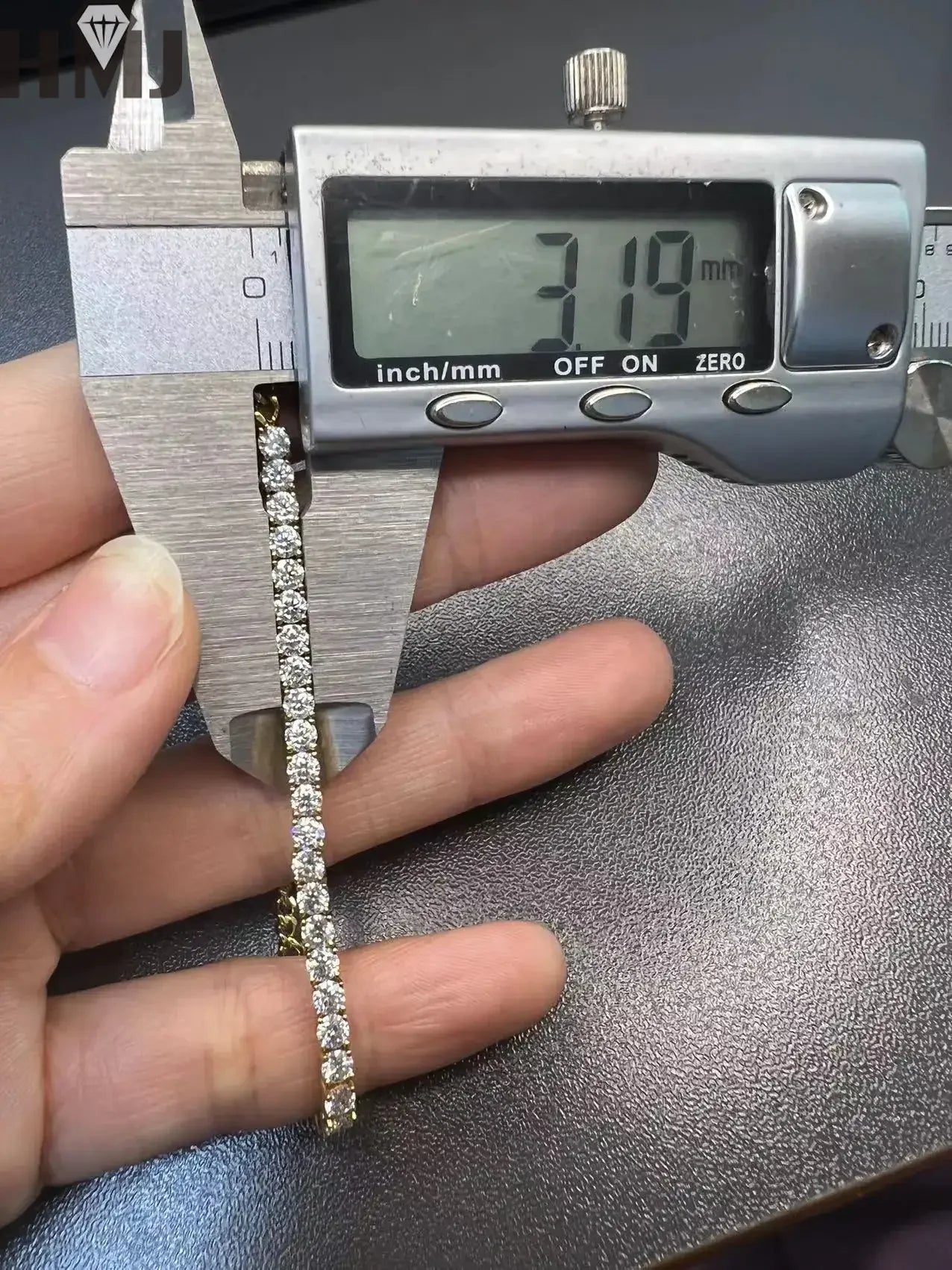 Moissanite Tennis Bracelet Original S925 Sterling Silver Plated 18k Yellow Gold with GRA Bracelets for Women Man