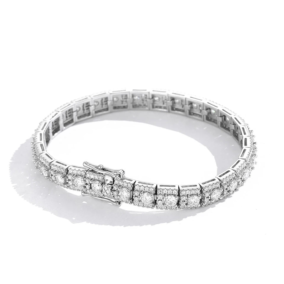 BXINY Luxury Full Moissanite Bracelet S925 Silver Sparkling Diamond for Women Engagement Wedding Fine Jewelry Gift GRA Certified