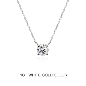 Moissanite Necklace 1-2ct D Color Solitaire Pandent GRA Certified Lab Diamond 925 Sterling Silver Plated 18k Necklaces for Women