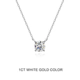 Moissanite Necklace 1-2ct D Color Solitaire Pandent GRA Certified Lab Diamond 925 Sterling Silver Plated 18k Necklaces for Women