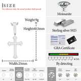 TUHE Unisex S925 Cross Pendant Necklace Iced Out Moissanite Gold Silver Color Charm For Men Hip Hop Fine Jewelry