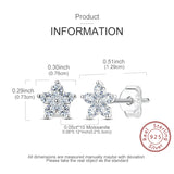 Moissanite Stud Earrings 100% Real 925 Sterling Silver Six Claw Earrings for Women Lady Girls Sparkling Classic Wedding Earring