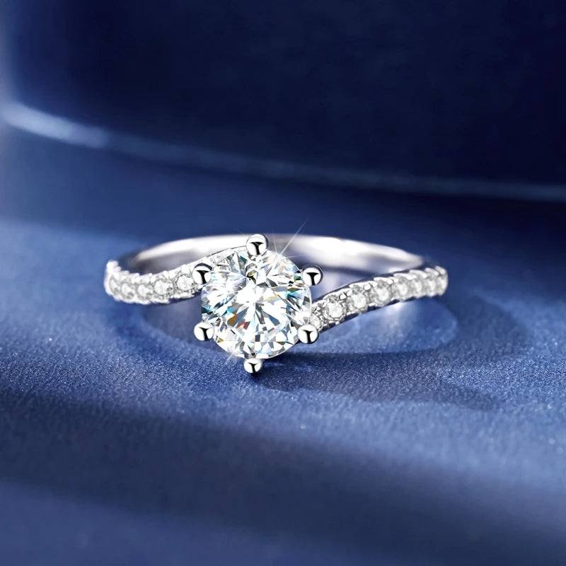 Moissanite Ring Real 925 Sterling Silver Simple Sparkling Shiny Oval Stone Ring For Women Engagement Wedding Luxury Fine Jewelry