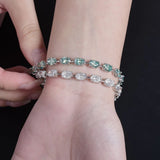 16ct 17ct 18ct Oval D Color Moissanite Tennis Bracelet For Women S925 Sterling Silver Sparkling Bracelet Plated 18K Fine Jewelry