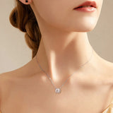 Moissanite Necklace 1-2ct D Color Solitaire Pandent GRA Certified Lab Diamond 925 Sterling Silver Plated 18k Necklaces for Women